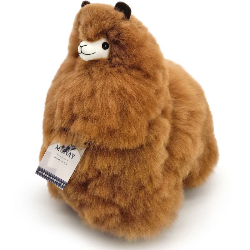 Peluche de alpaca natural en color avellana