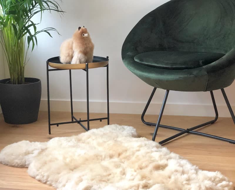 Alfombra de piel de alpaca en Blond
