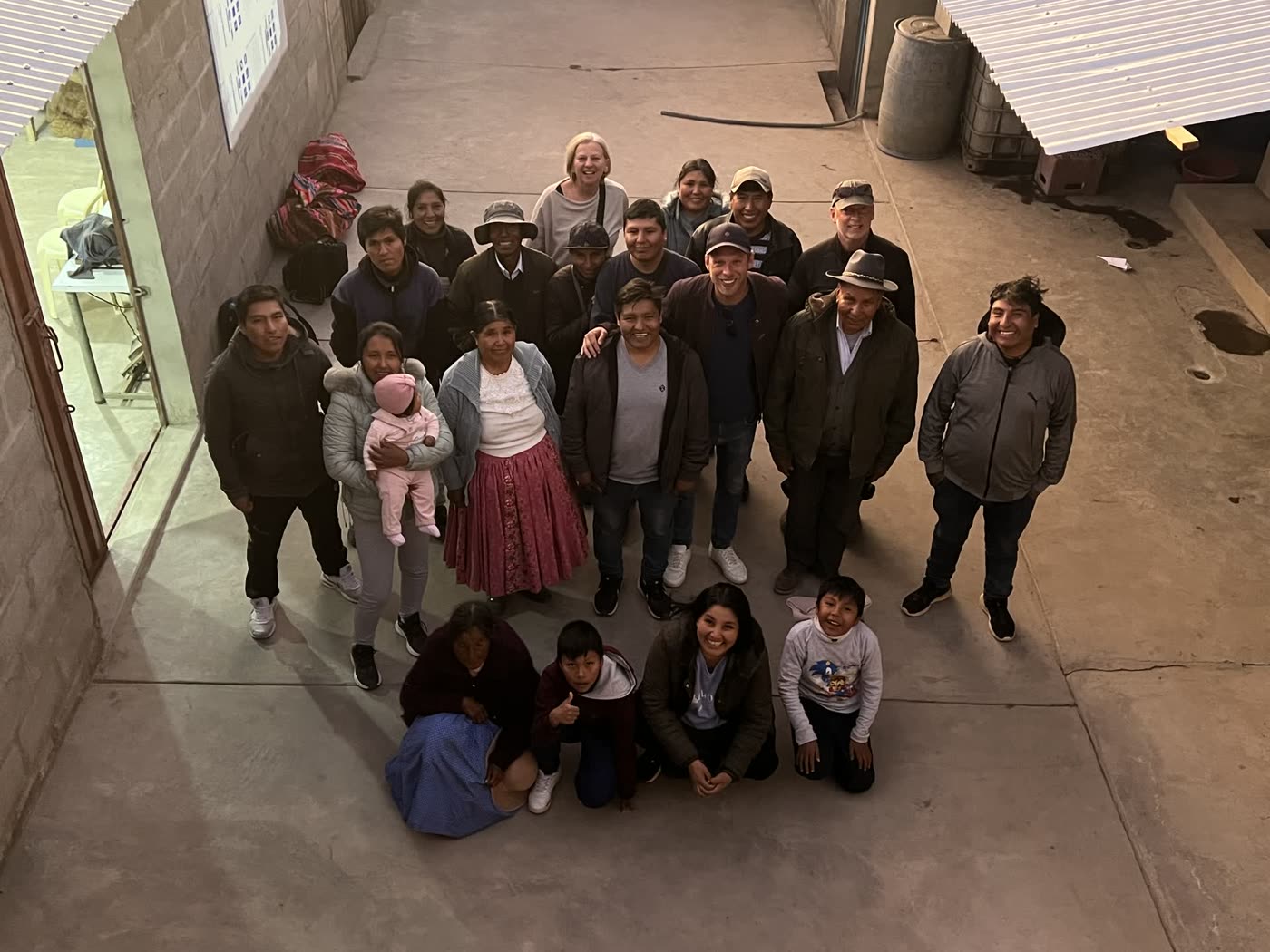 Everyone at the workshop, photographed together from the walkway above